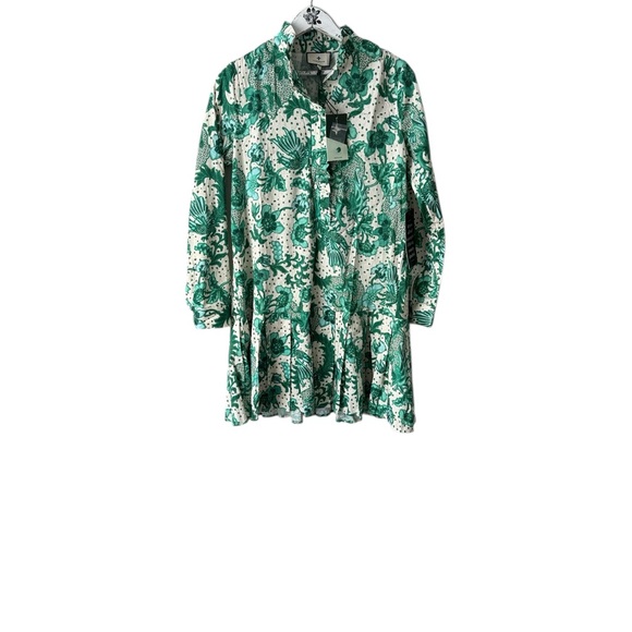 Tuckernuck Venice Beachside Vines Tate Pleated Hem Dress Womens Size S NWT - Picture 2 of 9